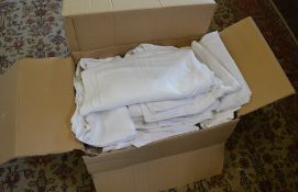 Lg box of white linen