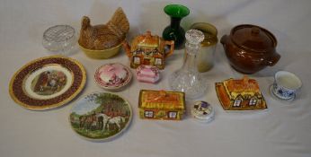 Ceramics inc Beswick egg crock, Cottageware etc