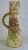 Royal Worcester carafe/jug of tapered conical and banded form with 1898 date mark.  Shape no 1047
