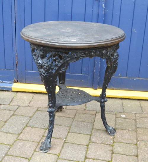 Cast iron pub table