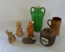 Selection of ceramics inc Pendelfin, Doulton 2 handled vase, tankard etc