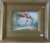 Framed watercolour of a cottage scene by Arthur Claude Strachan (1865-1929) 48 cm x 40 cm (inc