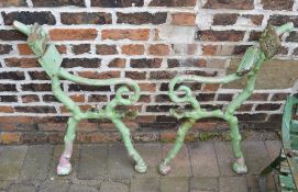2 Vict cast iron bench ends