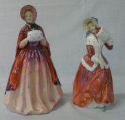 Paragon lady Christine & Royal Doulton 'Christmas Morn' figure