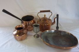 Copper kettle, saucepan etc