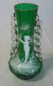 Mary Gregory style glass vase