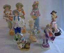 Various figurines inc Bisque