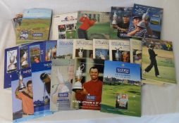 Various golfing programmes inc The Open, Ryder Cup etc