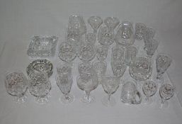 Box of various glassware & ashtrays etc