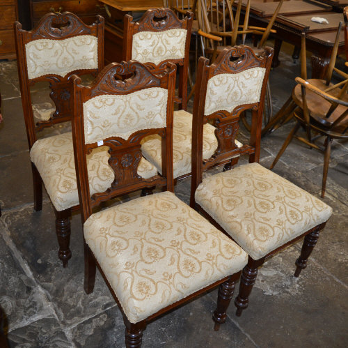 4 Vict/Edw over stuffed dining chairs