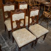 4 Vict/Edw over stuffed dining chairs