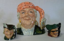 Royal Doulton The Fortune Teller & two smaller character jugs