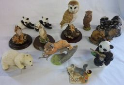 Assortment of animal figures inc Franklin Mint