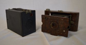 Kodak No 2 Hawkette in brown Bakelite & another box camera