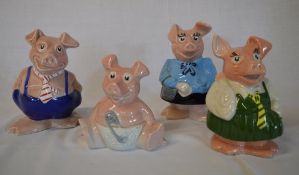 4 Wade Natwest  pig money boxes