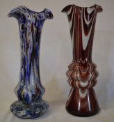 2 Murano style vases