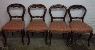 4 reproduction Vict. balloon back chairs