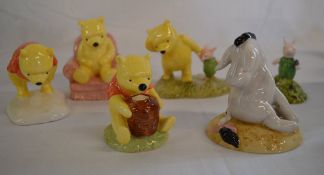 6 Royal Doulton Winnie the Pooh figures (with boxes)