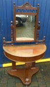 Vict mah washstand with fitted mirror back