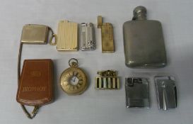 Various lighters & S.P hip flask