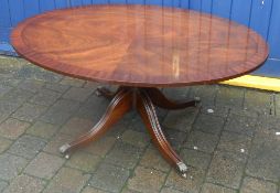 Mah veneered regency style oval coffee table