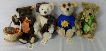 4 Steiff Seasons bears