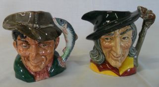 Royal Doulton 'The Poacher' & 'Pied Piper' character jugs