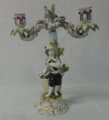 Meissen style figural candlesticks