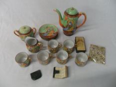 Oriental part coffee service, small book, cases etc