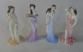 4 Coalport figurines - Lily, Topaz, Ruby and Sapphire
