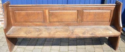 Lg oak panelled pew 1.99m long