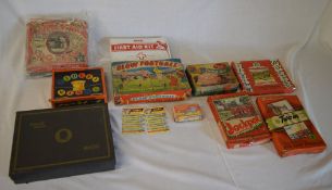 Various old toys/games inc David Nixon magic, tiddlywinks, blow football etc