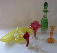Various glass inc Vaseline, Mary Gregory style & Cranberry
