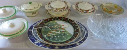 Selection of serving plates & dishes with lids
