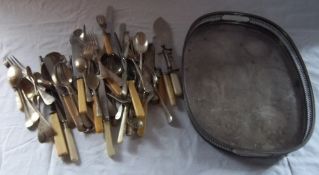 Quantity of S.P cutlery and tray