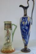 Royal Doulton Dickens ware 'Barkis' jug & Doulton Burslem Jug (restored handle)