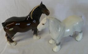 2 Beswick shire horses