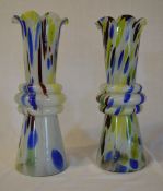 Pr of Murano style vases 36cm high