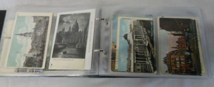Album of approx 155 postcards of cities inc Hull, London, Manchester, Nottingham, York etc
