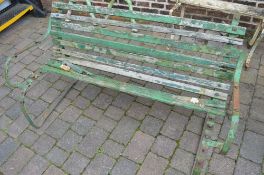 Vict wrought iron garden bench