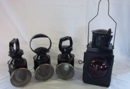 3 railway guard lamps & rear lamp