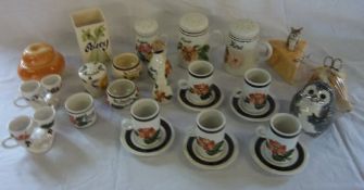Various retro ceramics by Toni Raymond kitchen wares and kitchen string holders