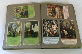 Lg postcard album containing 69 complete sets of WWI & Edw song cards
