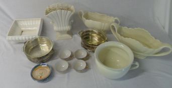 Various ceramic vases, chamber pot, cups & saucers & some S.P