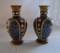 Pr of Doulton Lambeth style vases