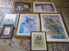 Assortment of prints and tapestry inc York Minster