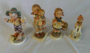 3 Hummel figures and one other German figure by Friedel