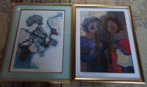 Limited edition print by Rosina Wachtmeister & a musical print