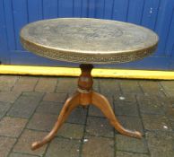 Brass topped tripod table