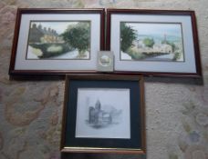 2 original watercolours by John Bellis & a limited edition print